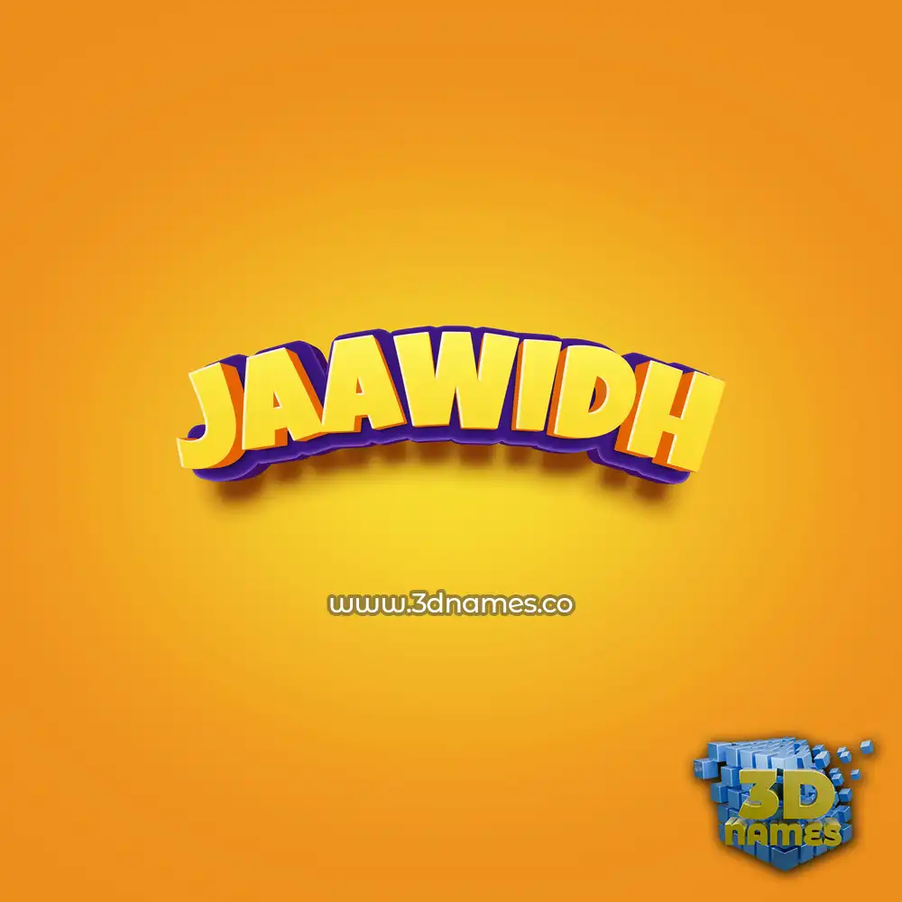 jaawidh in Orange Toon style - 3D name wallpaper