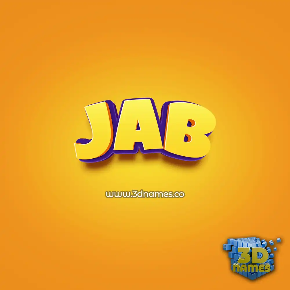 jab in Orange Toon style - 3D name wallpaper