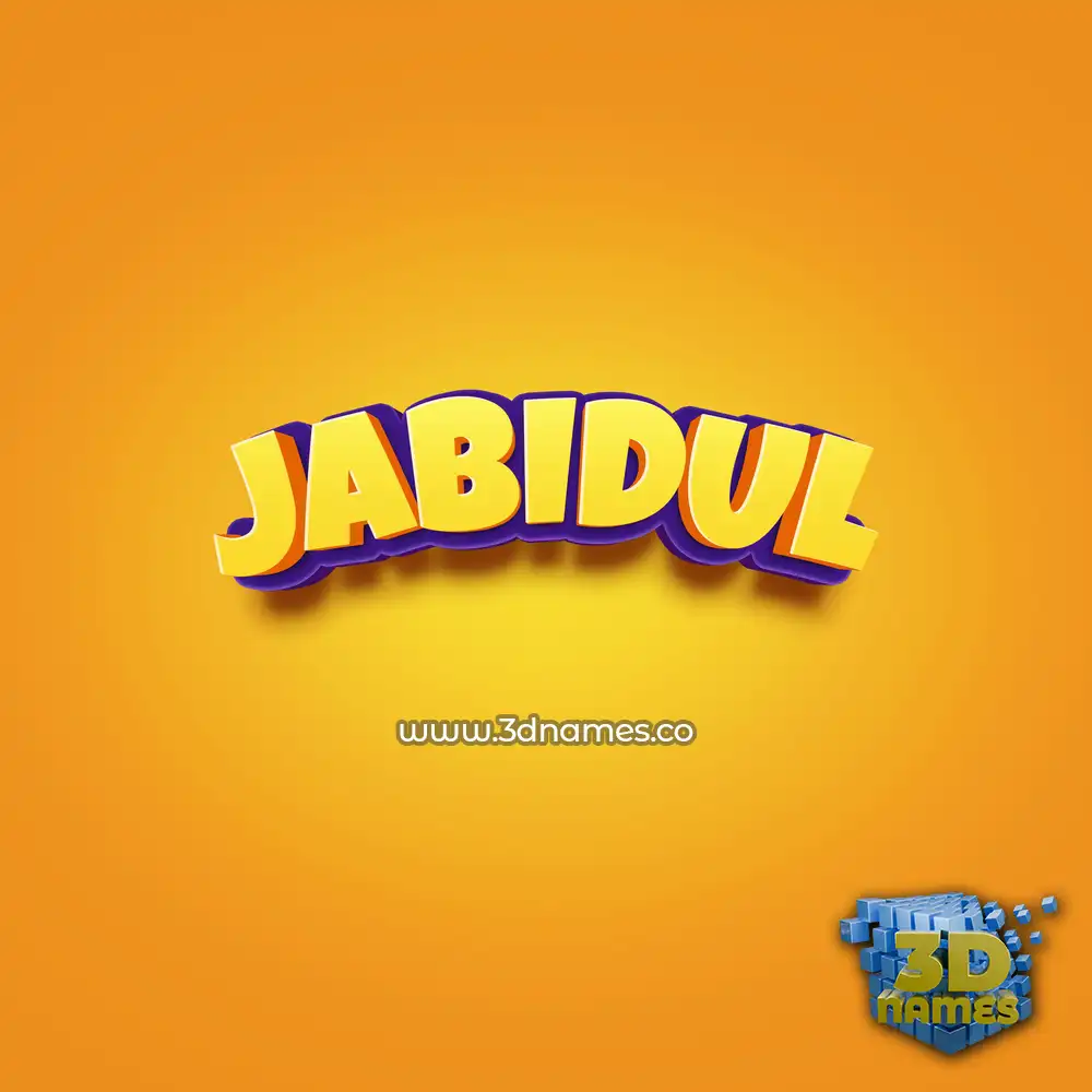 jabidul in Orange Toon style - 3D name wallpaper