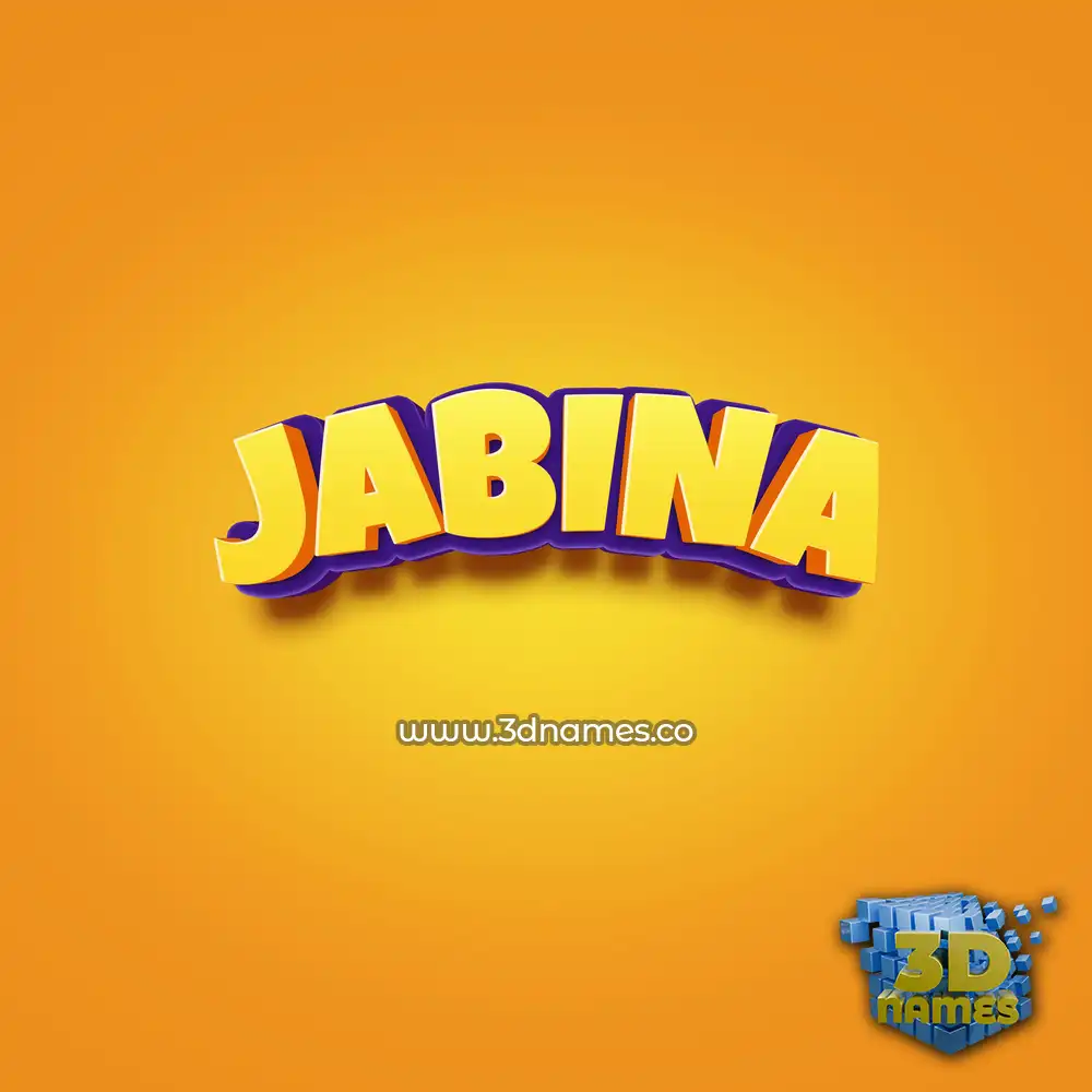 jabina in Orange Toon style - 3D name wallpaper