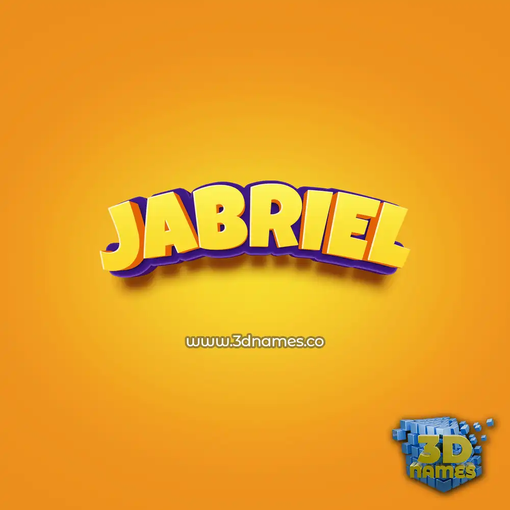 jabriel in Orange Toon style - 3D name wallpaper