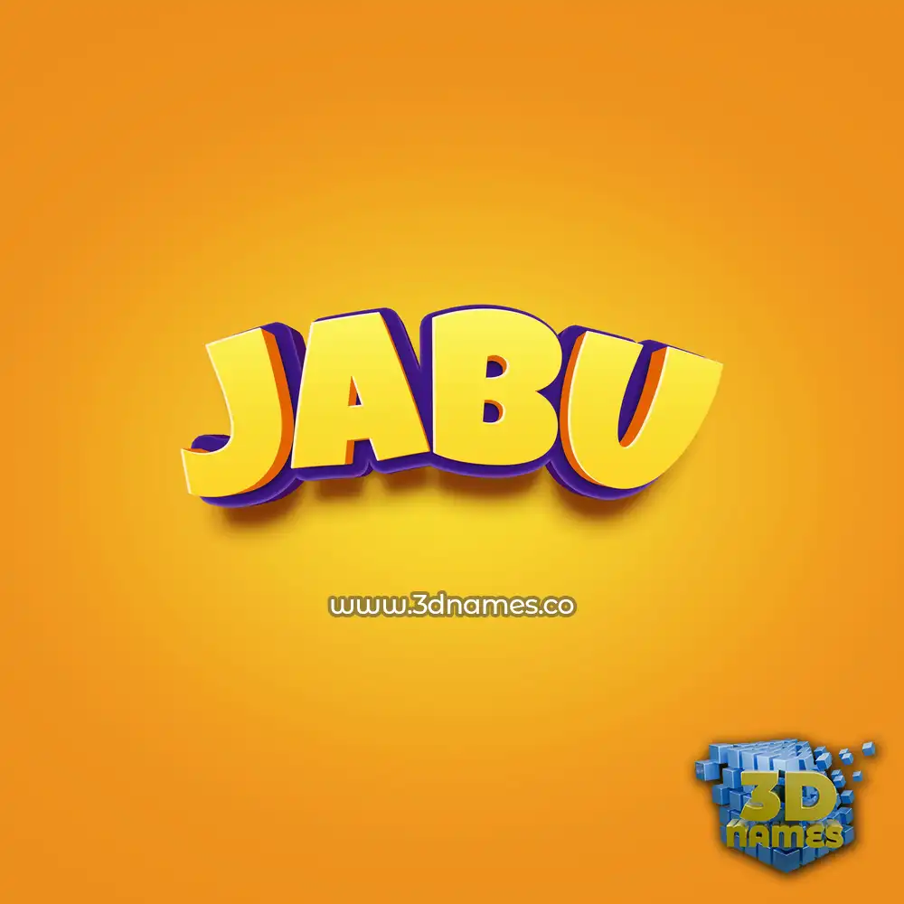 jabu in Orange Toon style - 3D name wallpaper