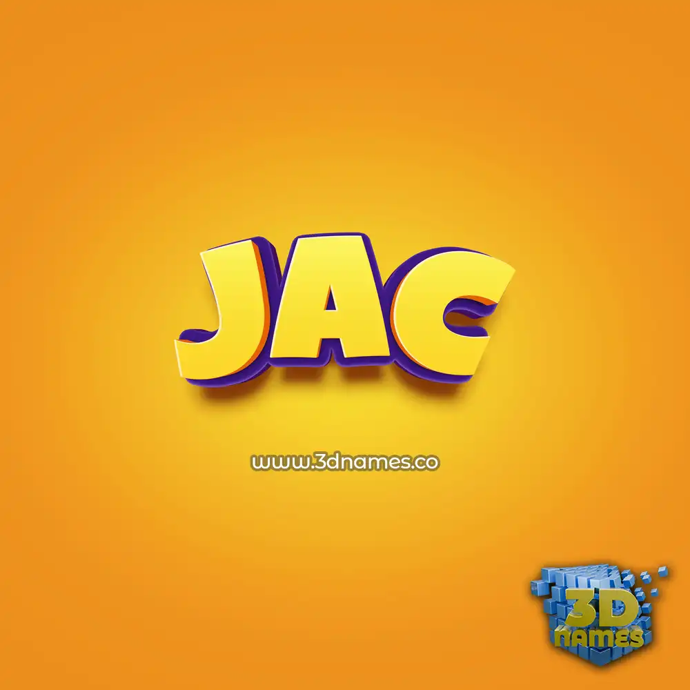 jac in Orange Toon style - 3D name wallpaper