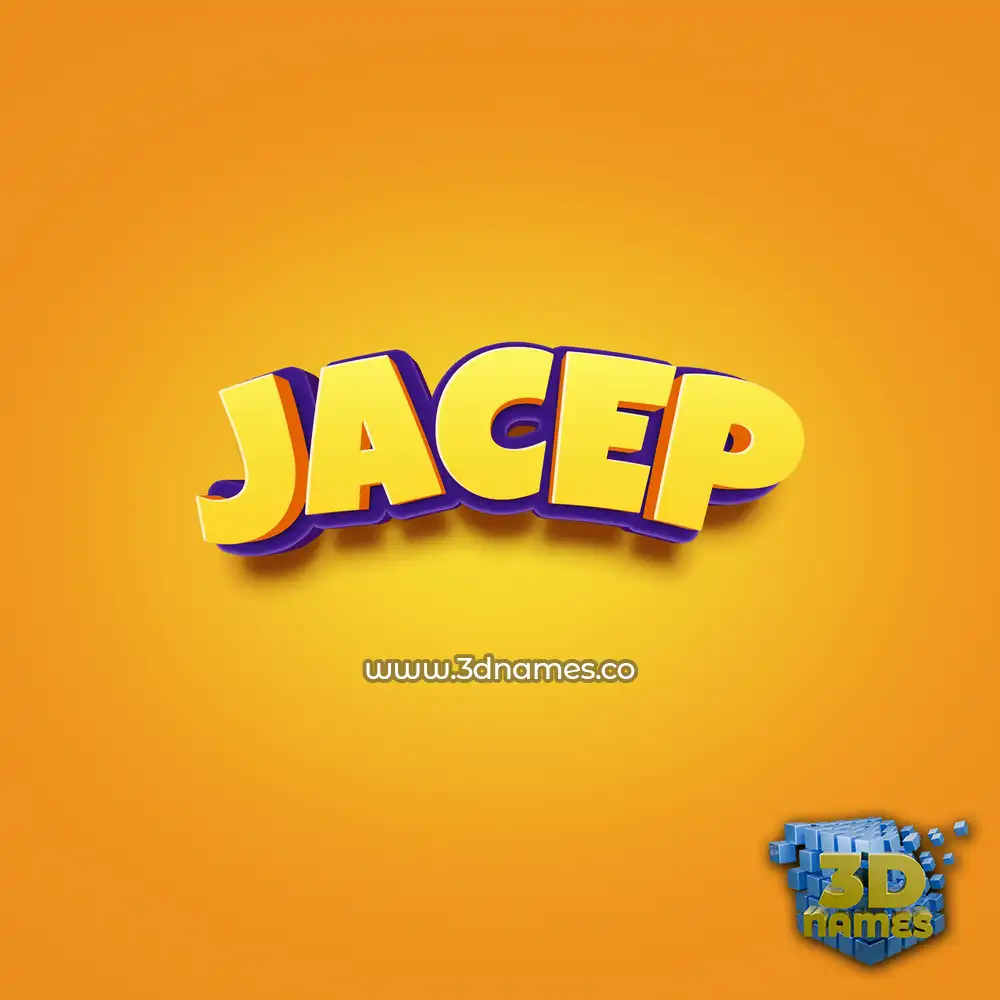 jacep in Orange Toon style - 3D name wallpaper