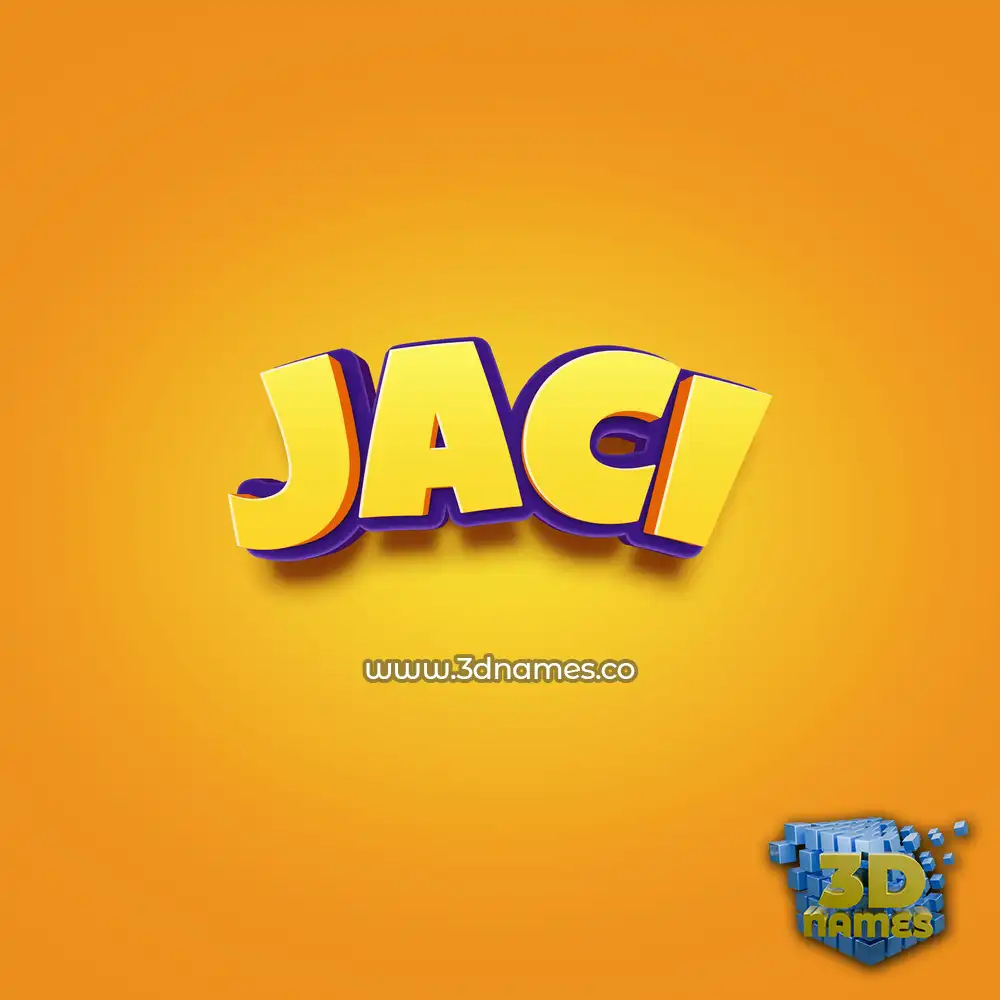 jaci in Orange Toon style - 3D name wallpaper