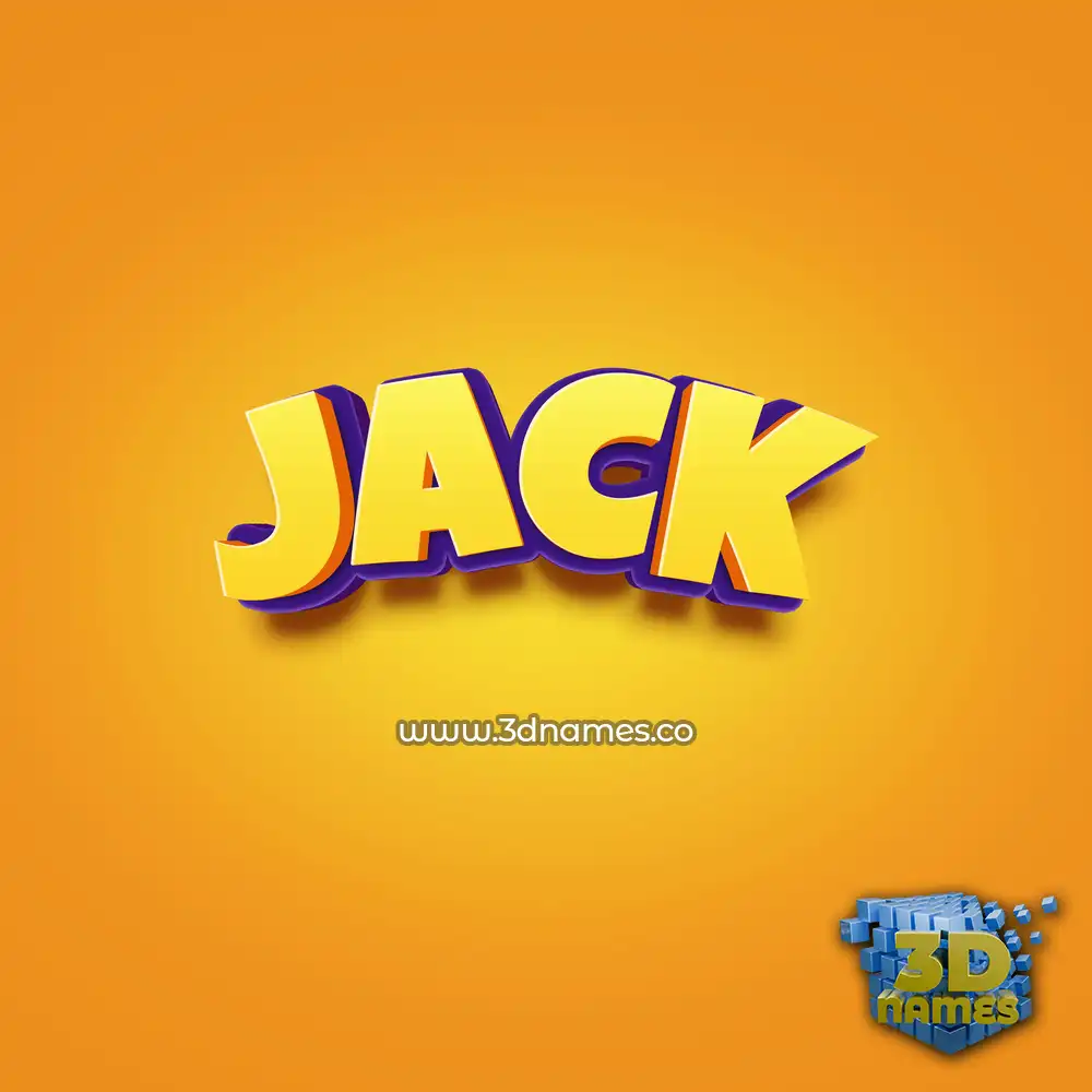 jack in Orange Toon style - 3D name wallpaper