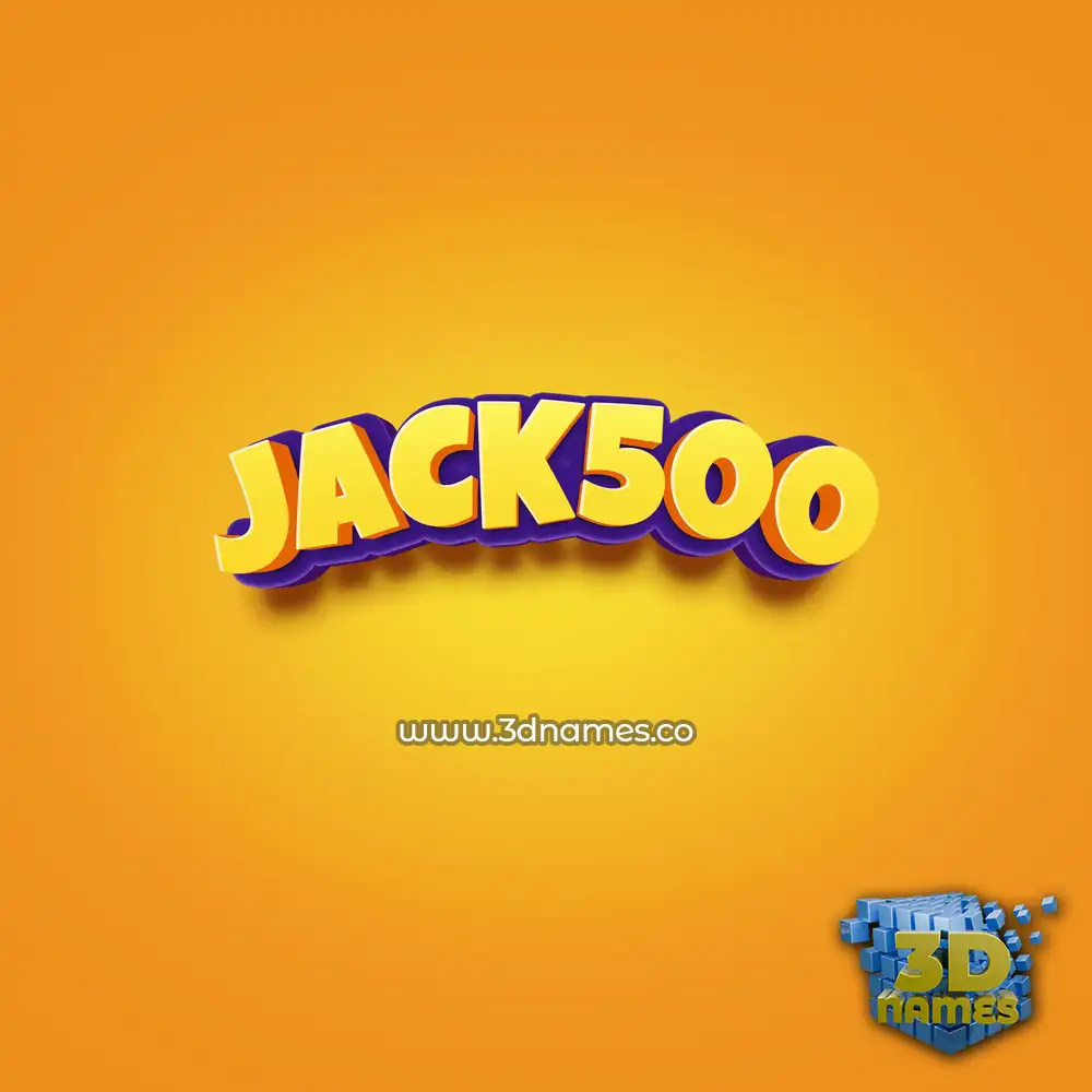 jack500 in Orange Toon style - 3D name wallpaper