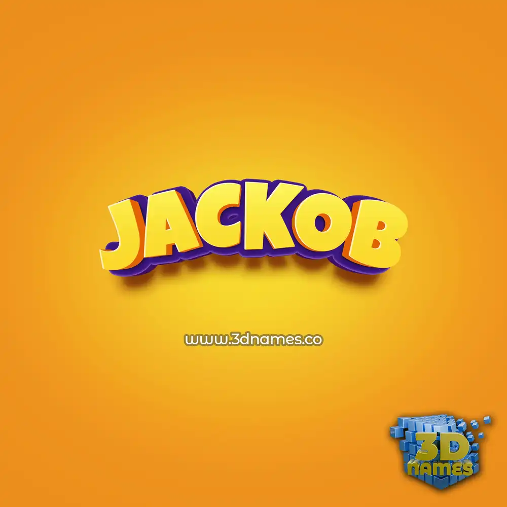 jackob in Orange Toon style - 3D name wallpaper