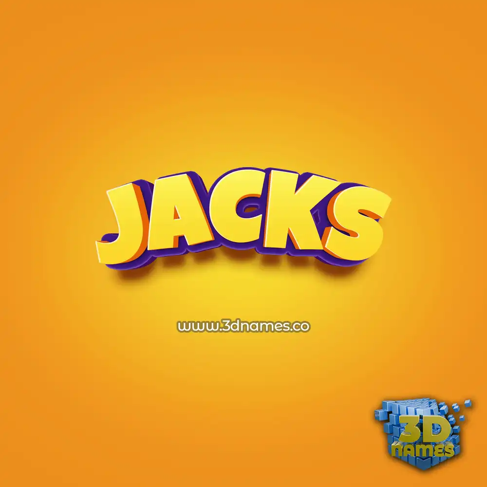jacks in Orange Toon style - 3D name wallpaper