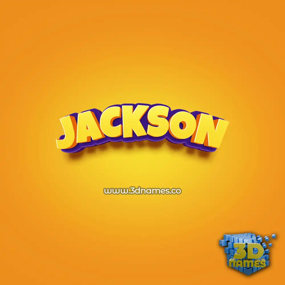 jackson in Orange Toon style - 3D name wallpaper