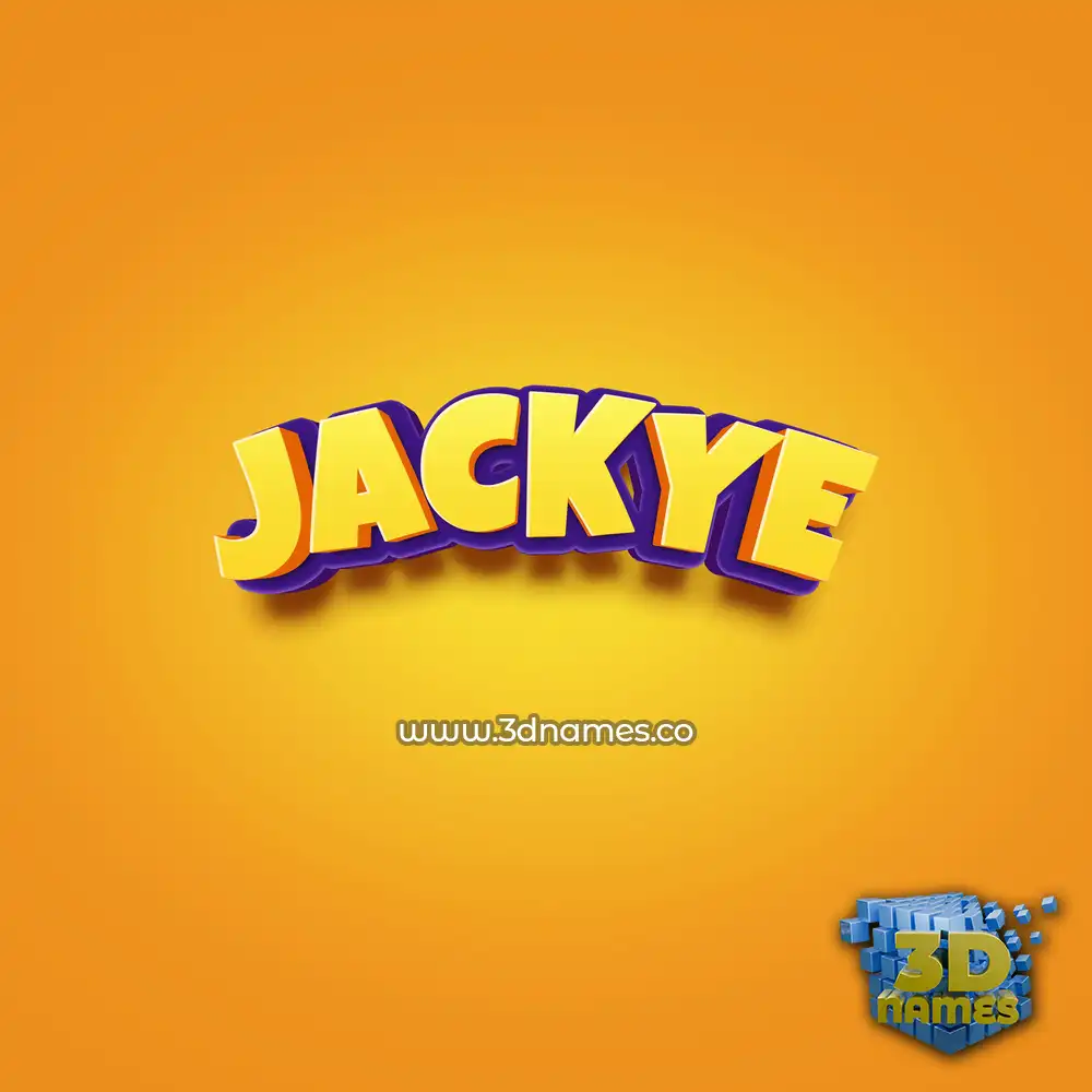 jackye in Orange Toon style - 3D name wallpaper