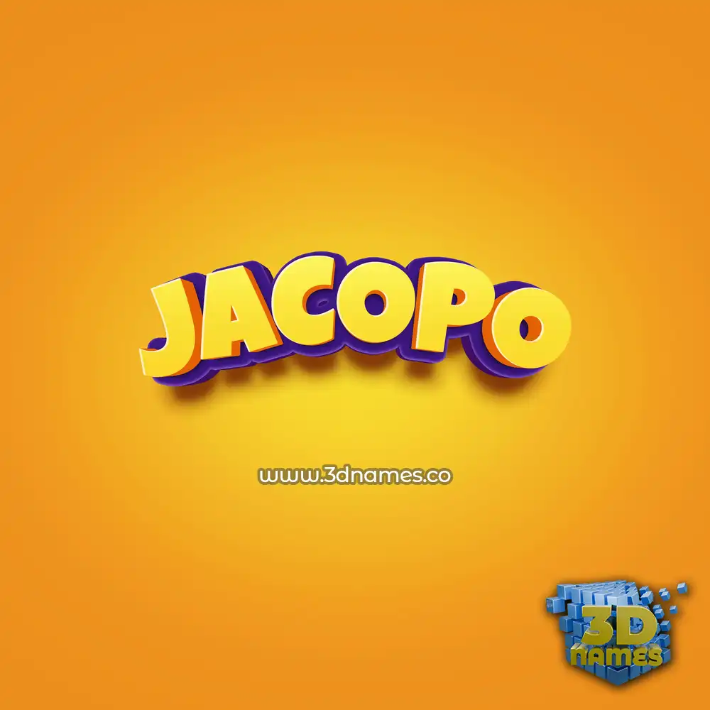 jacopo in Orange Toon style - 3D name wallpaper
