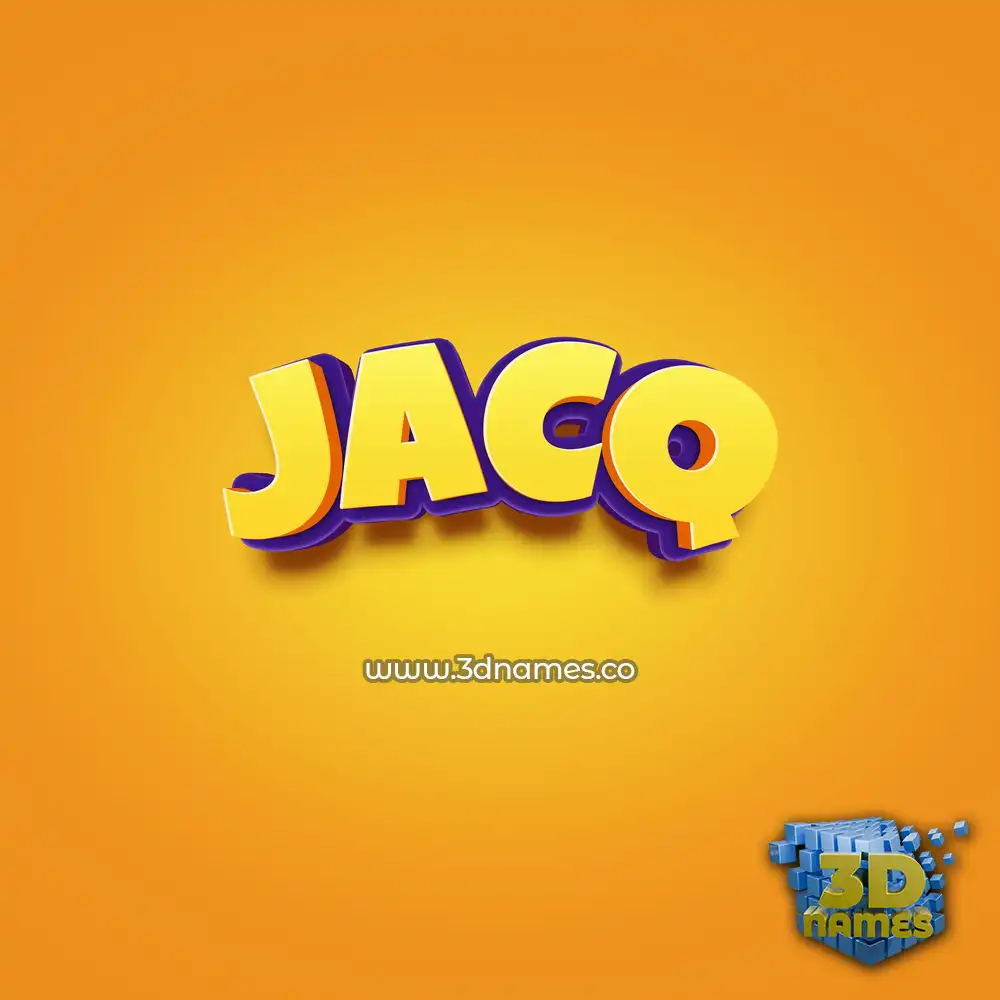 jacq in Orange Toon style - 3D name wallpaper