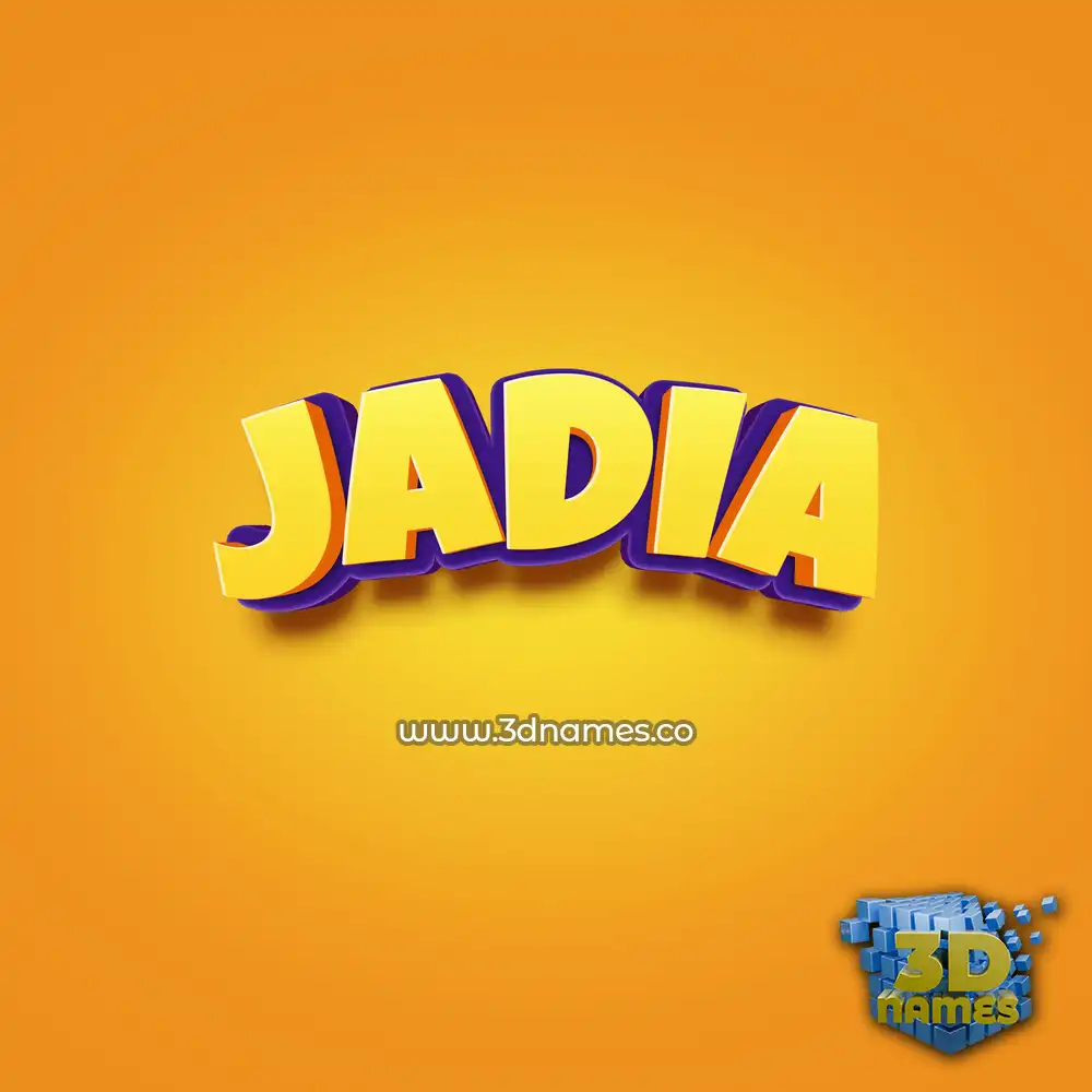 jadia in Orange Toon style - 3D name wallpaper