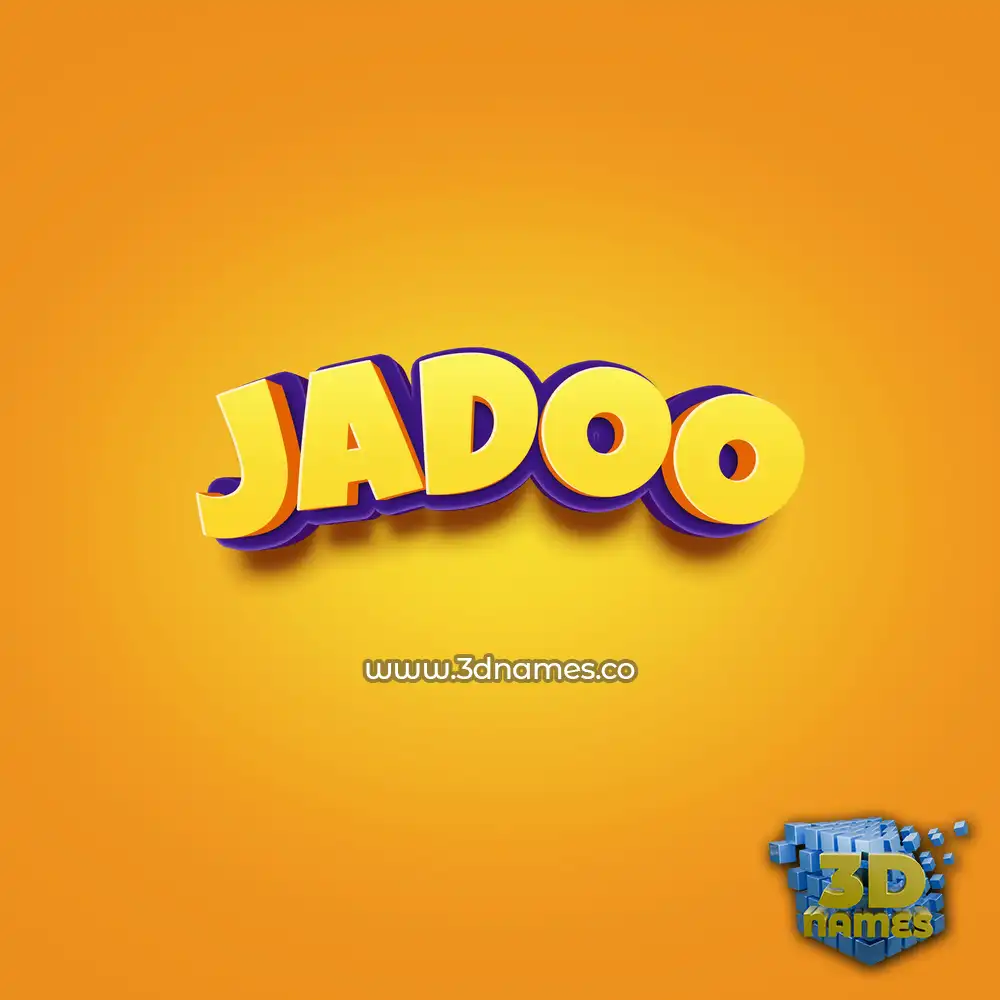 jadoo in Orange Toon style - 3D name wallpaper