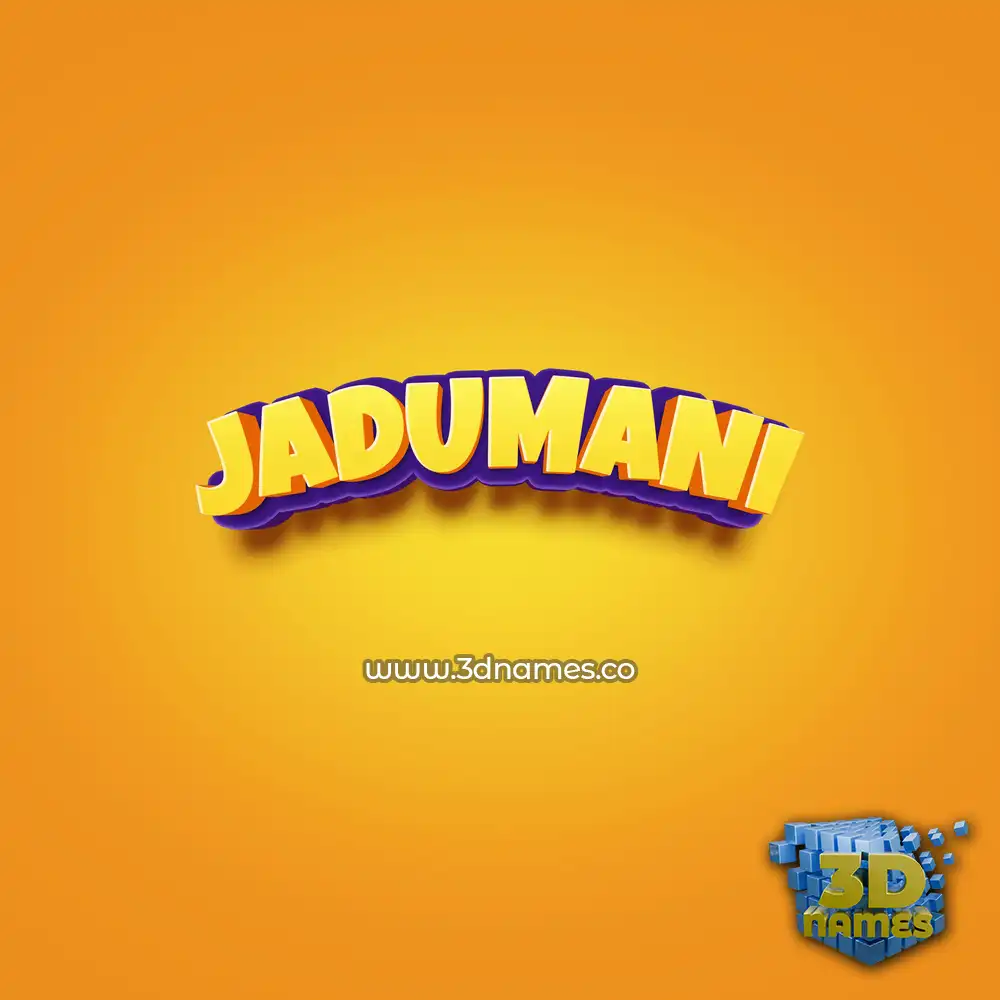 jadumani in Orange Toon style - 3D name wallpaper