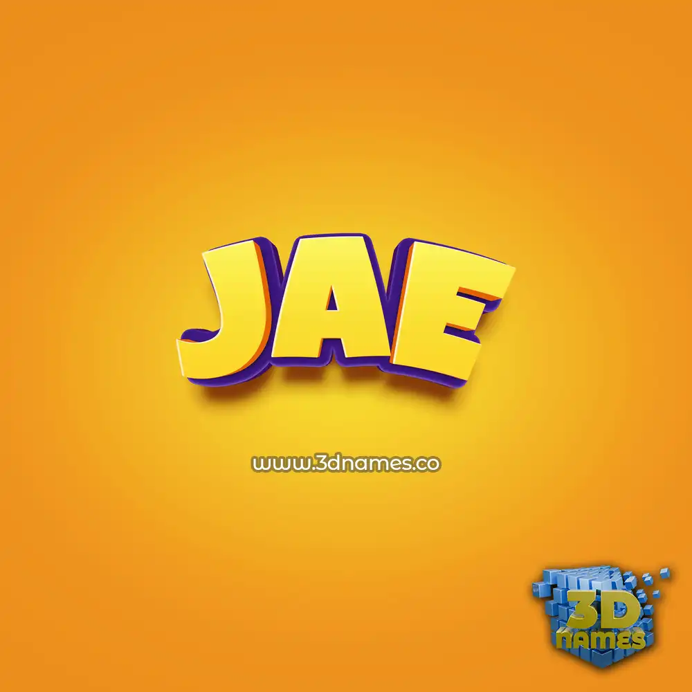 jae in Orange Toon style - 3D name wallpaper