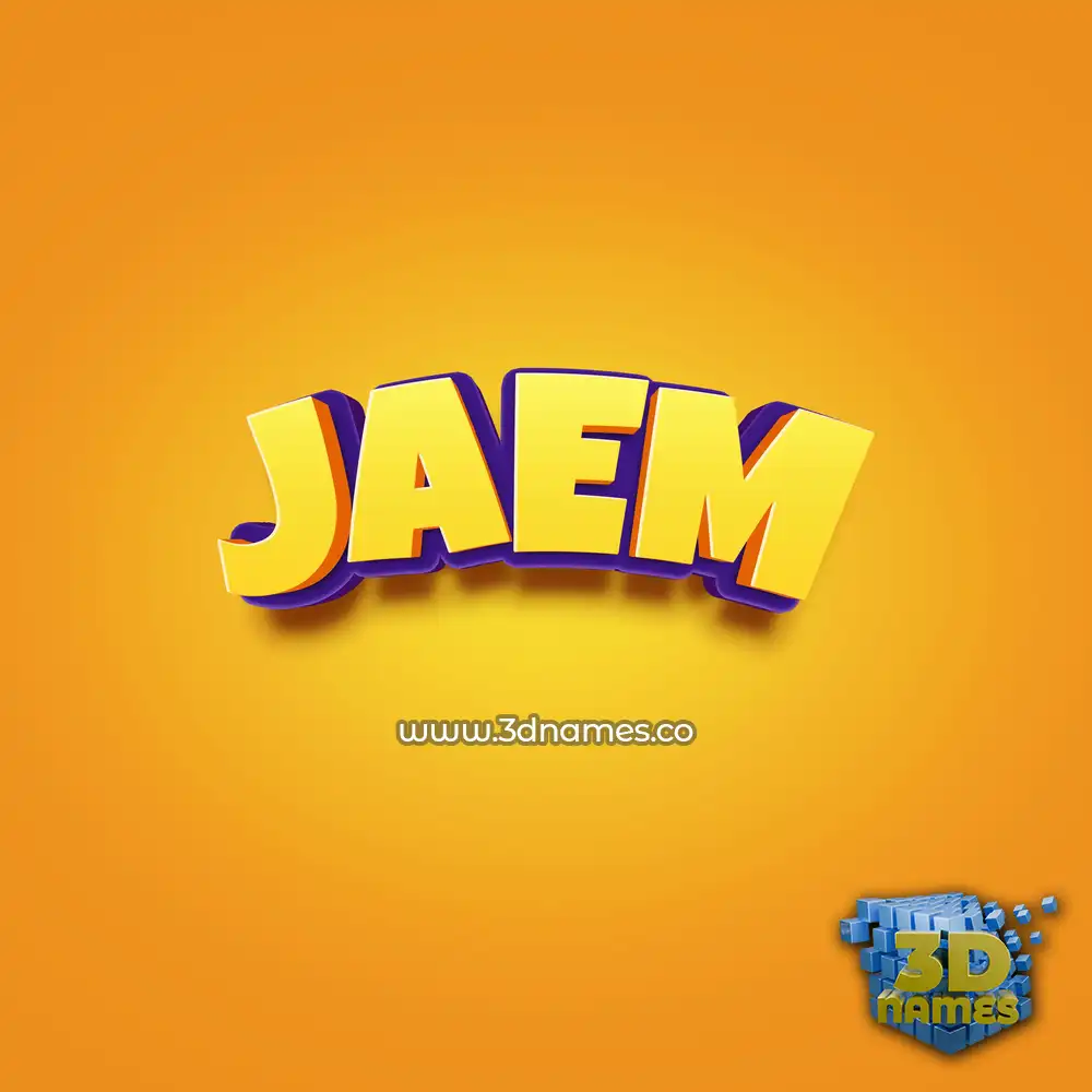 jaem in Orange Toon style - 3D name wallpaper