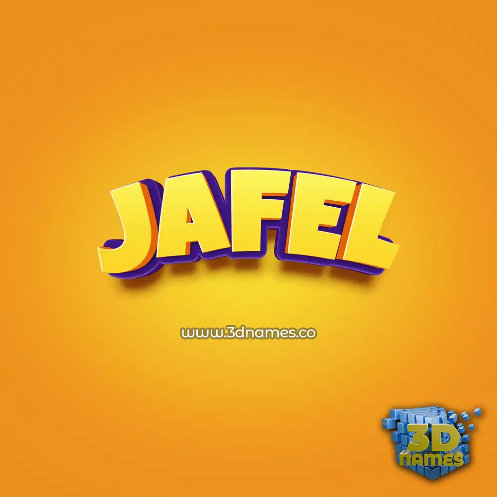 jafel in Orange Toon style - 3D name wallpaper
