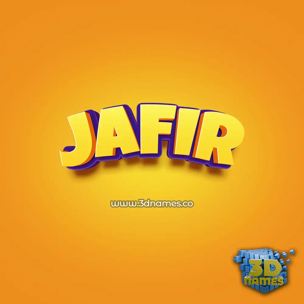 jafir in Orange Toon style - 3D name wallpaper
