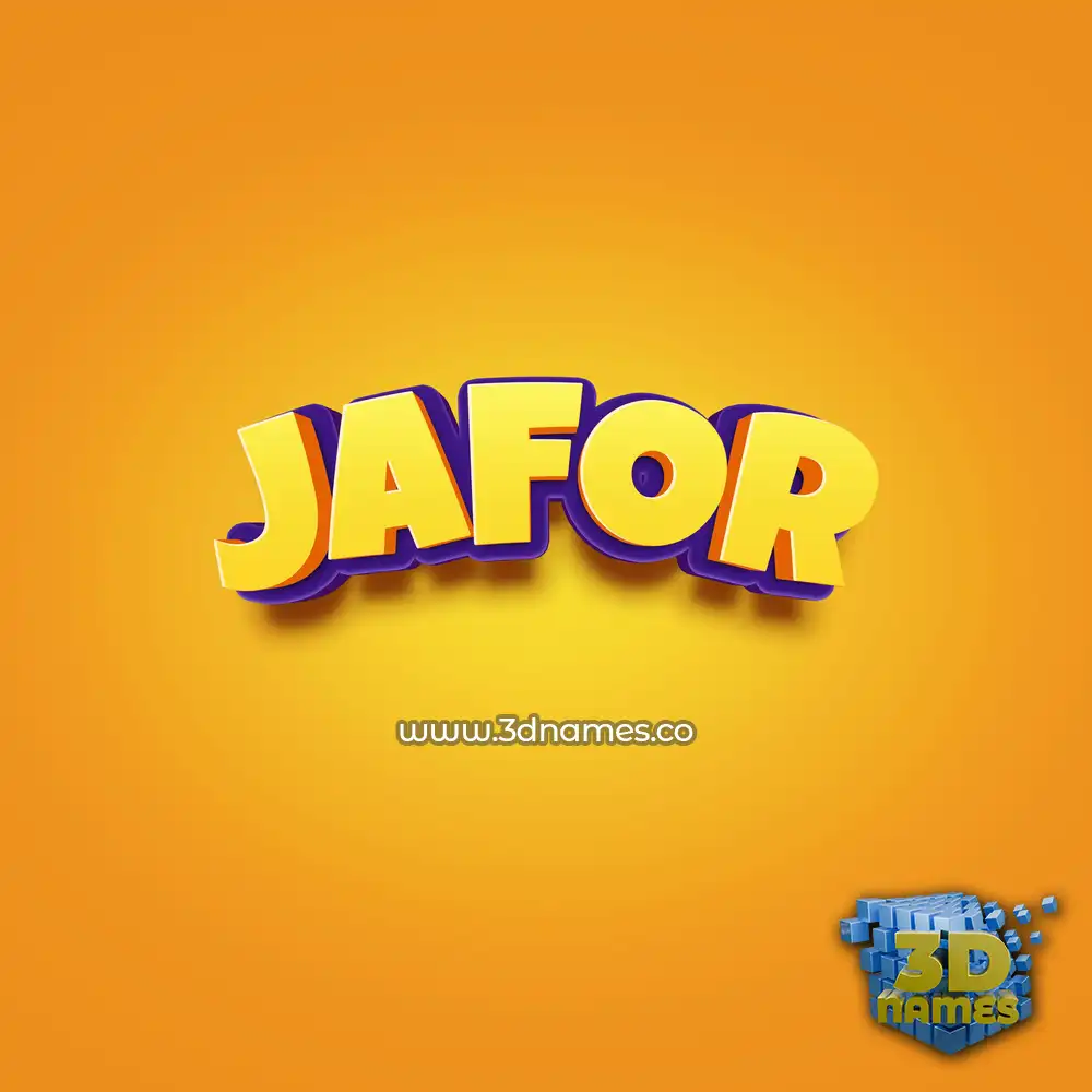 jafor in Orange Toon style - 3D name wallpaper