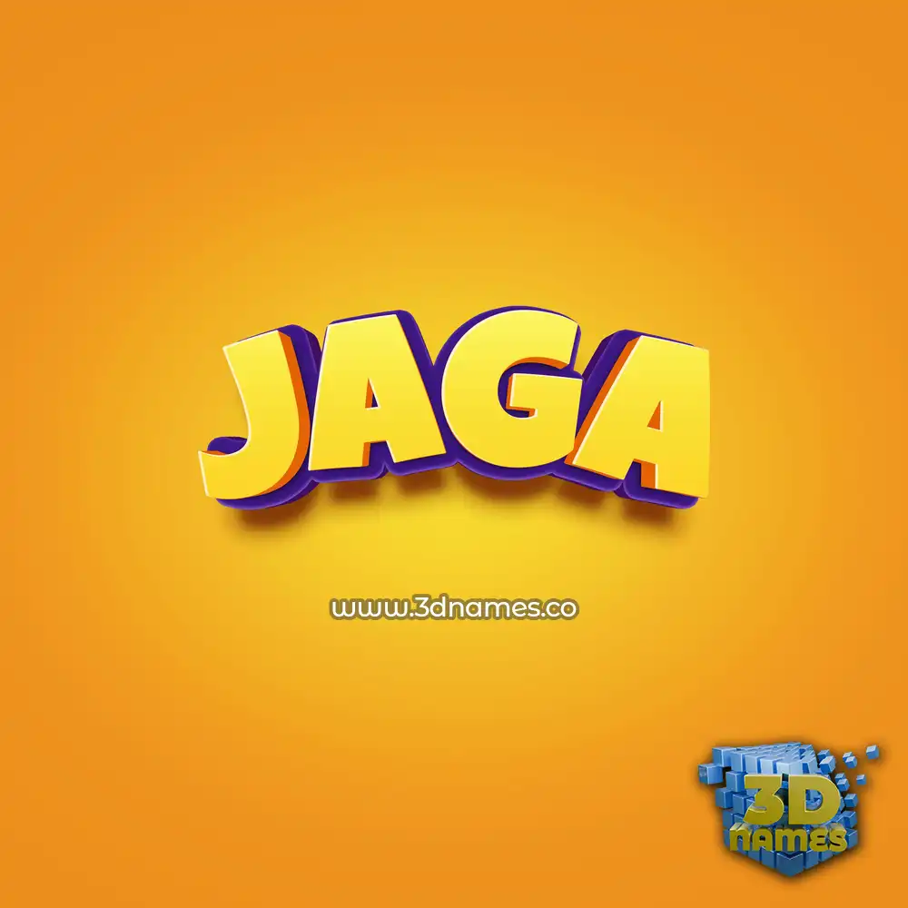 jaga in Orange Toon style - 3D name wallpaper