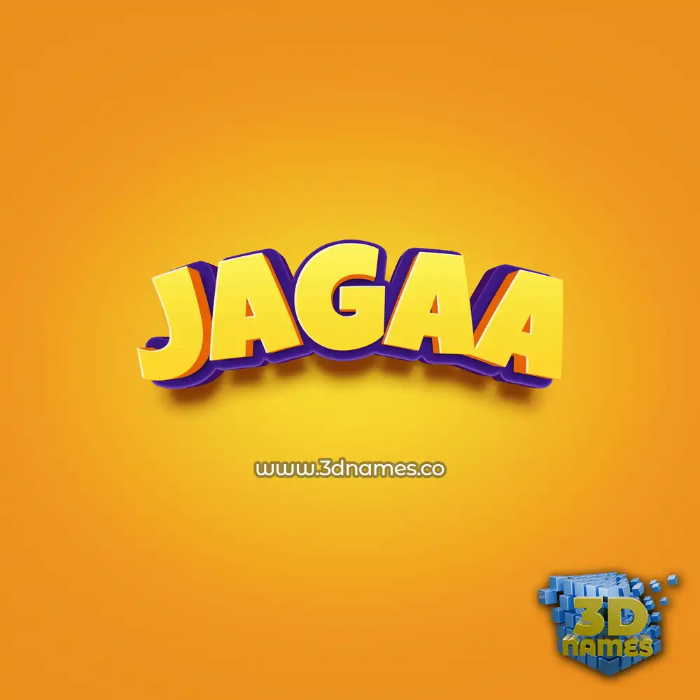 jagaa in Orange Toon style - 3D name wallpaper