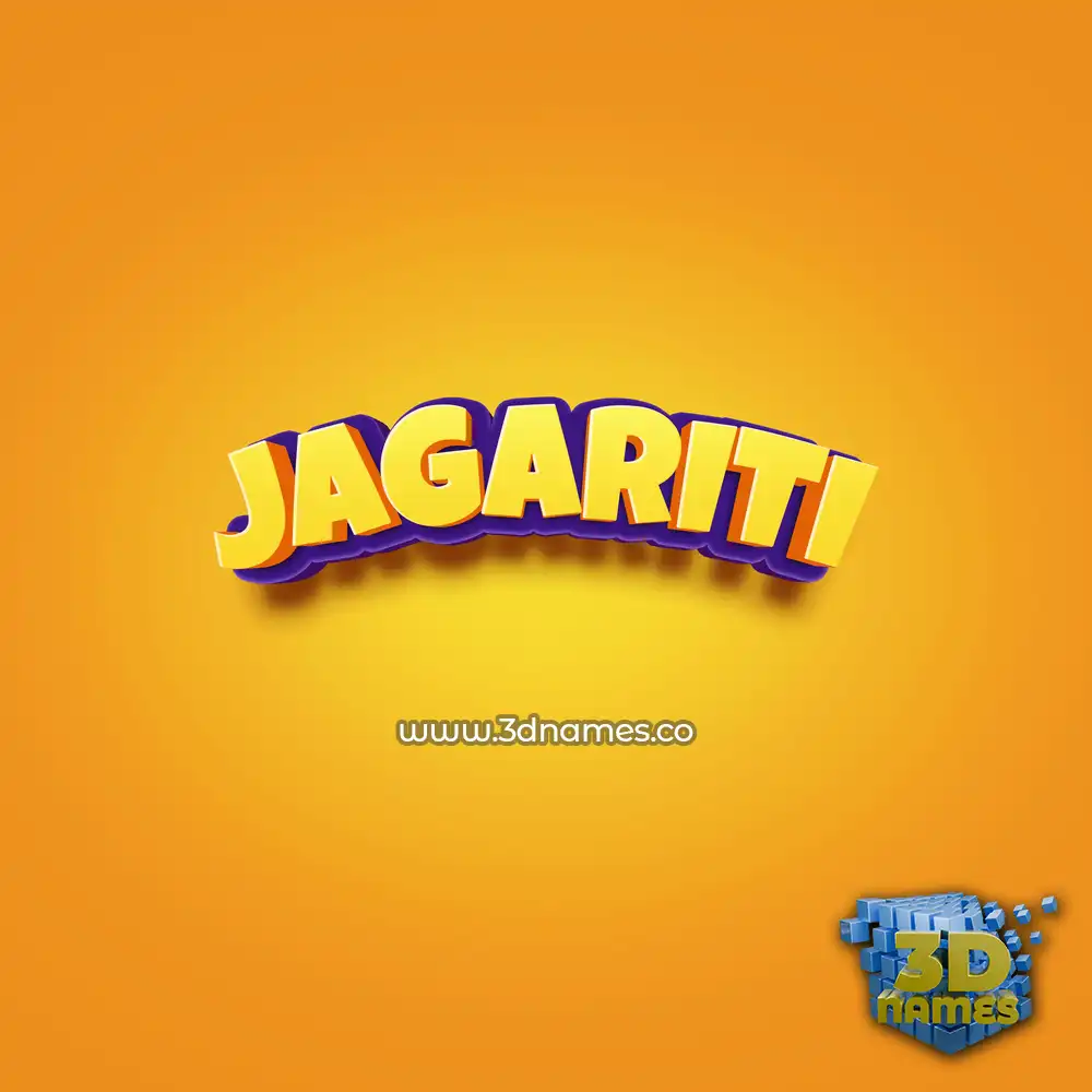 jagariti in Orange Toon style - 3D name wallpaper