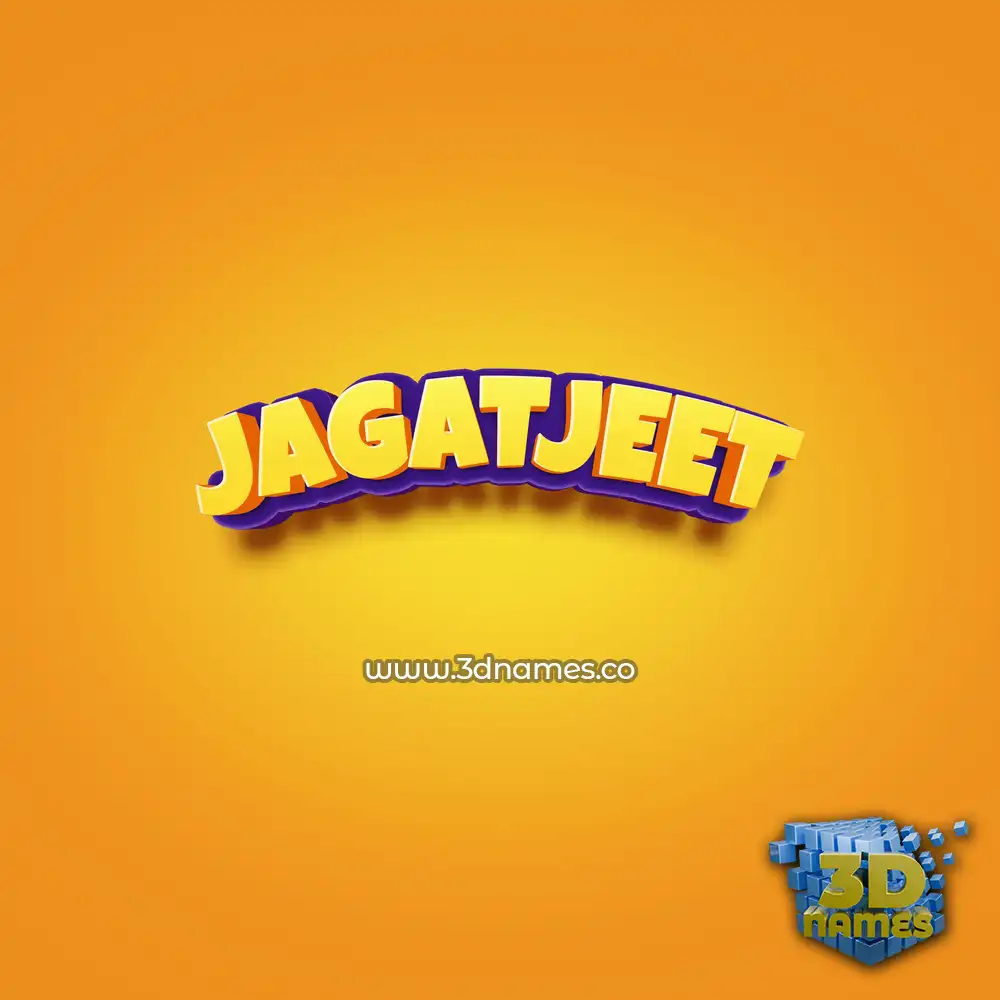jagatjeet in Orange Toon style - 3D name wallpaper