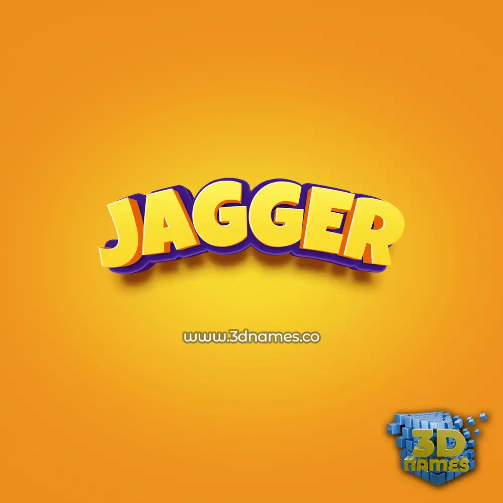 jagger in Orange Toon style - 3D name wallpaper