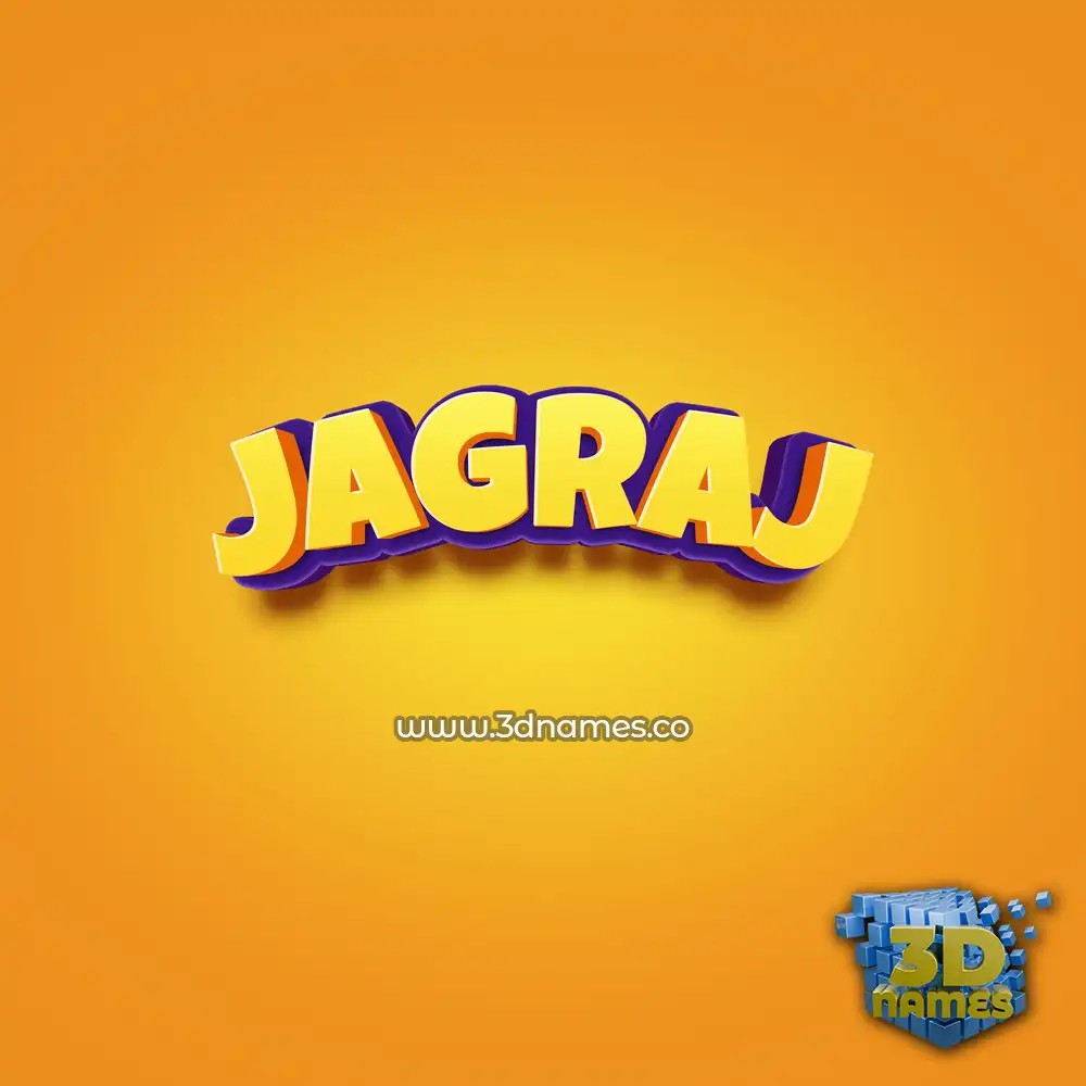 jagraj in Orange Toon style - 3D name wallpaper