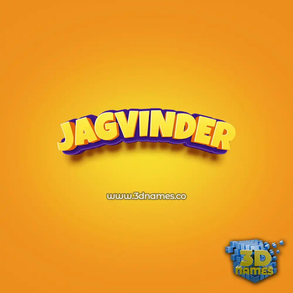 jagvinder in Orange Toon style - 3D name wallpaper