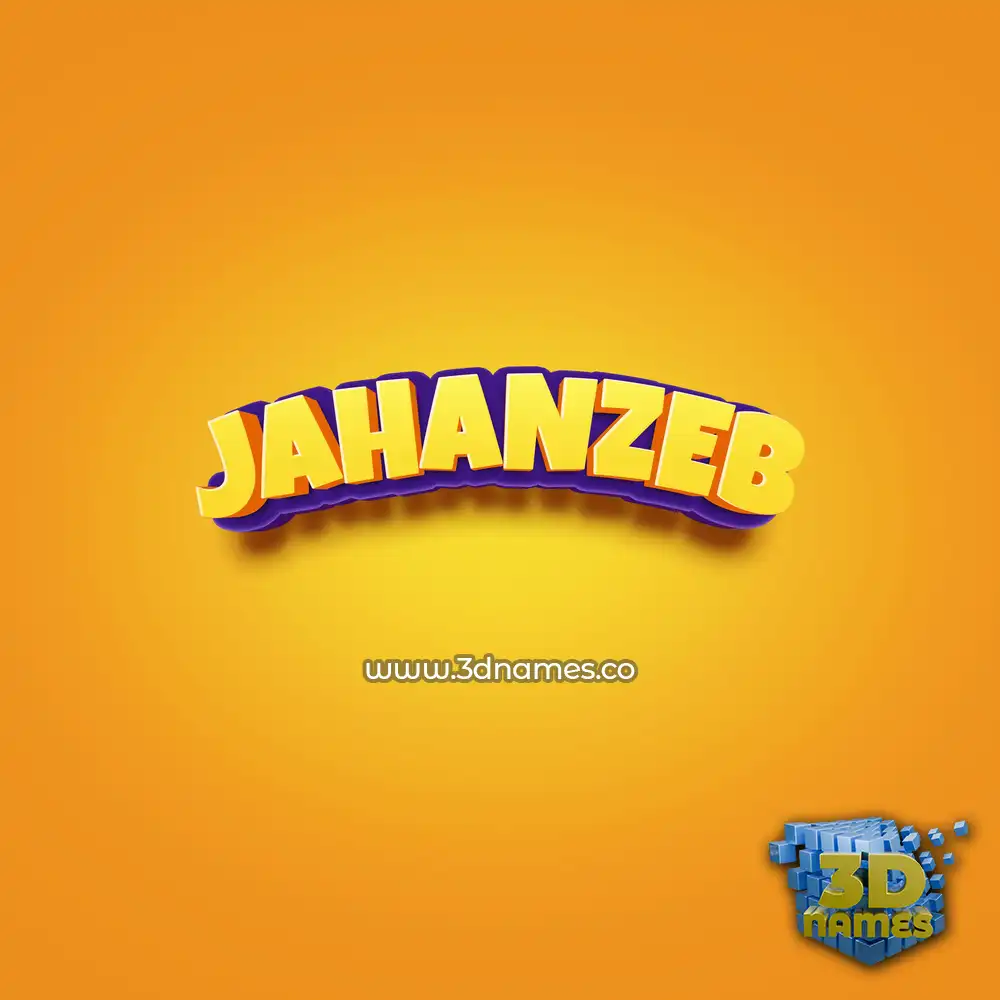 jahanzeb in Orange Toon style - 3D name wallpaper