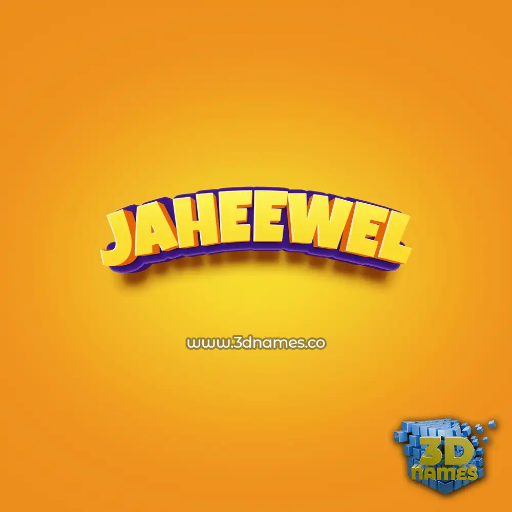 jaheewel in Orange Toon style - 3D name wallpaper