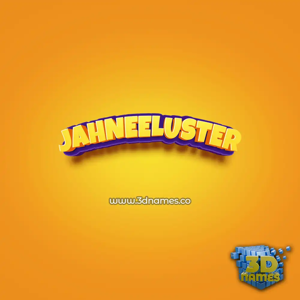jahneeluster in Orange Toon style - 3D name wallpaper
