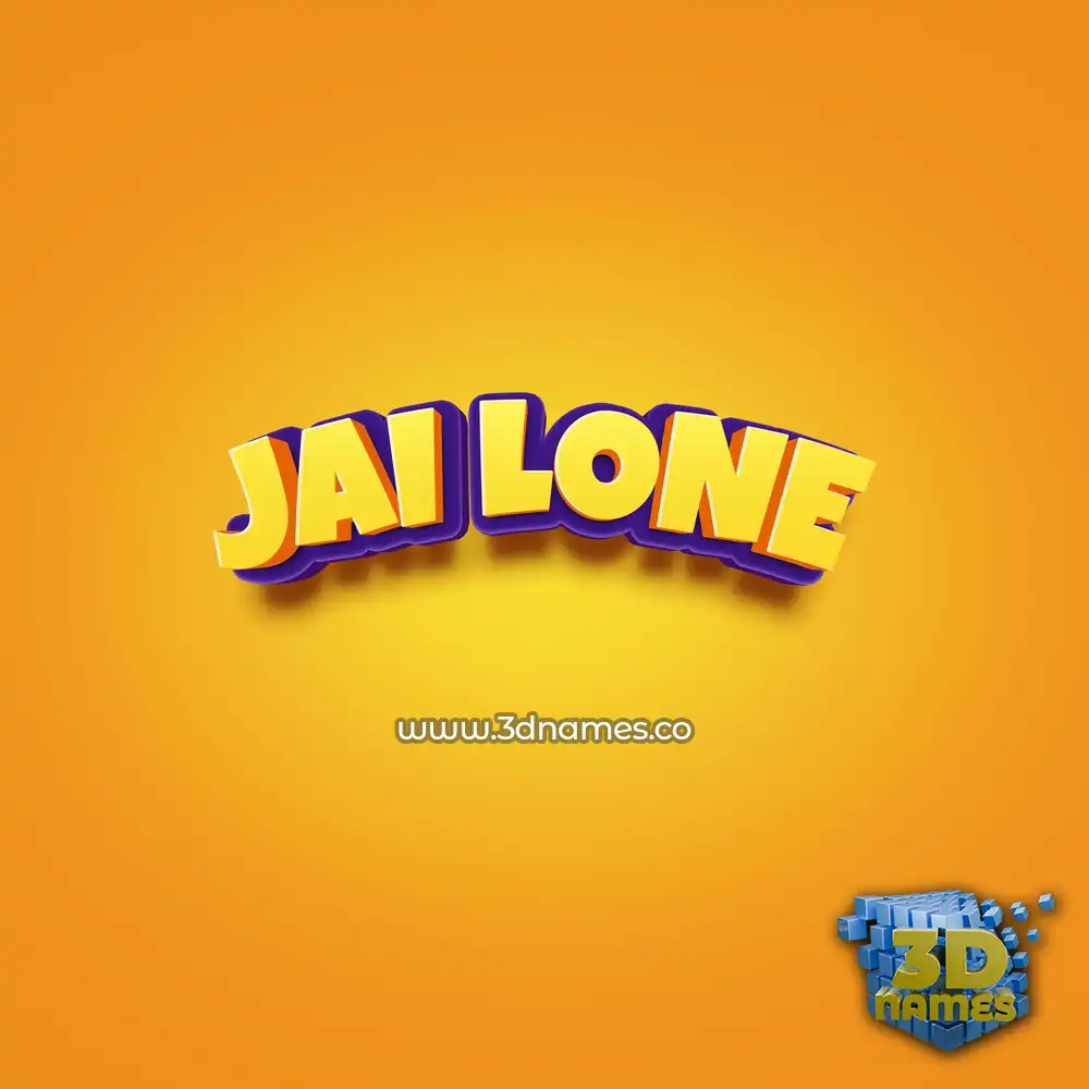 jai lone in Orange Toon style - 3D name wallpaper
