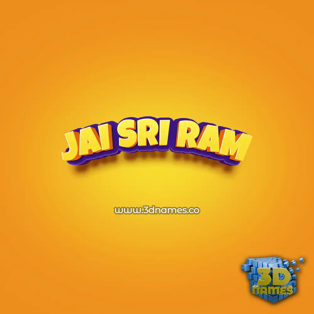 jai sri ram in Orange Toon style - 3D name wallpaper