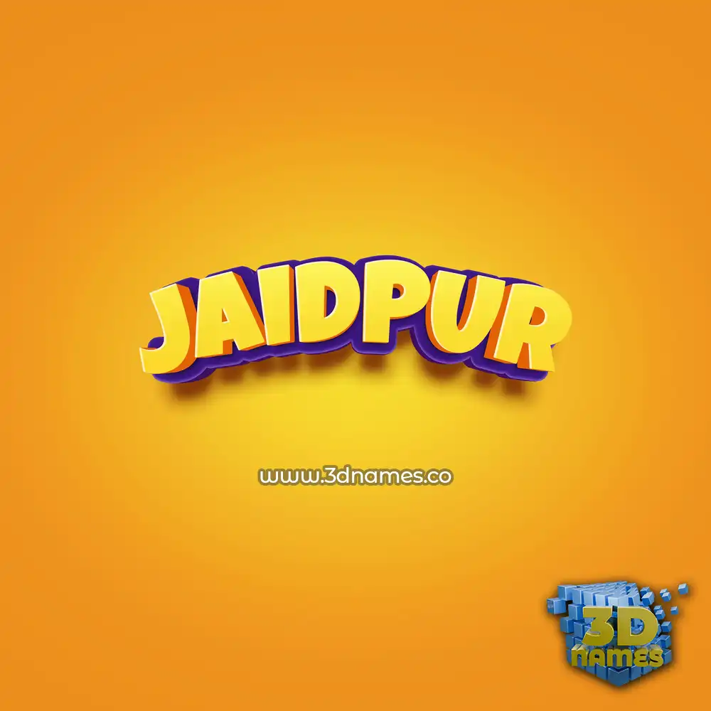 jaidpur in Orange Toon style - 3D name wallpaper