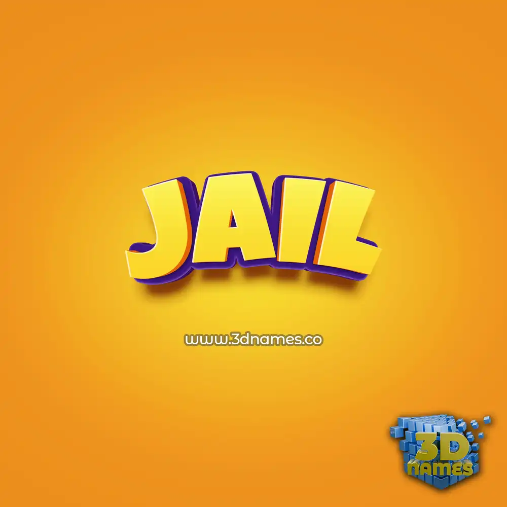 jail in Orange Toon style - 3D name wallpaper