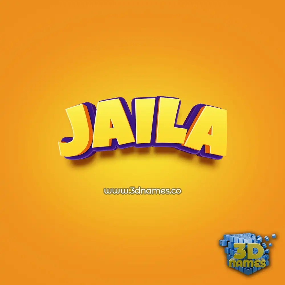 jaila in Orange Toon style - 3D name wallpaper