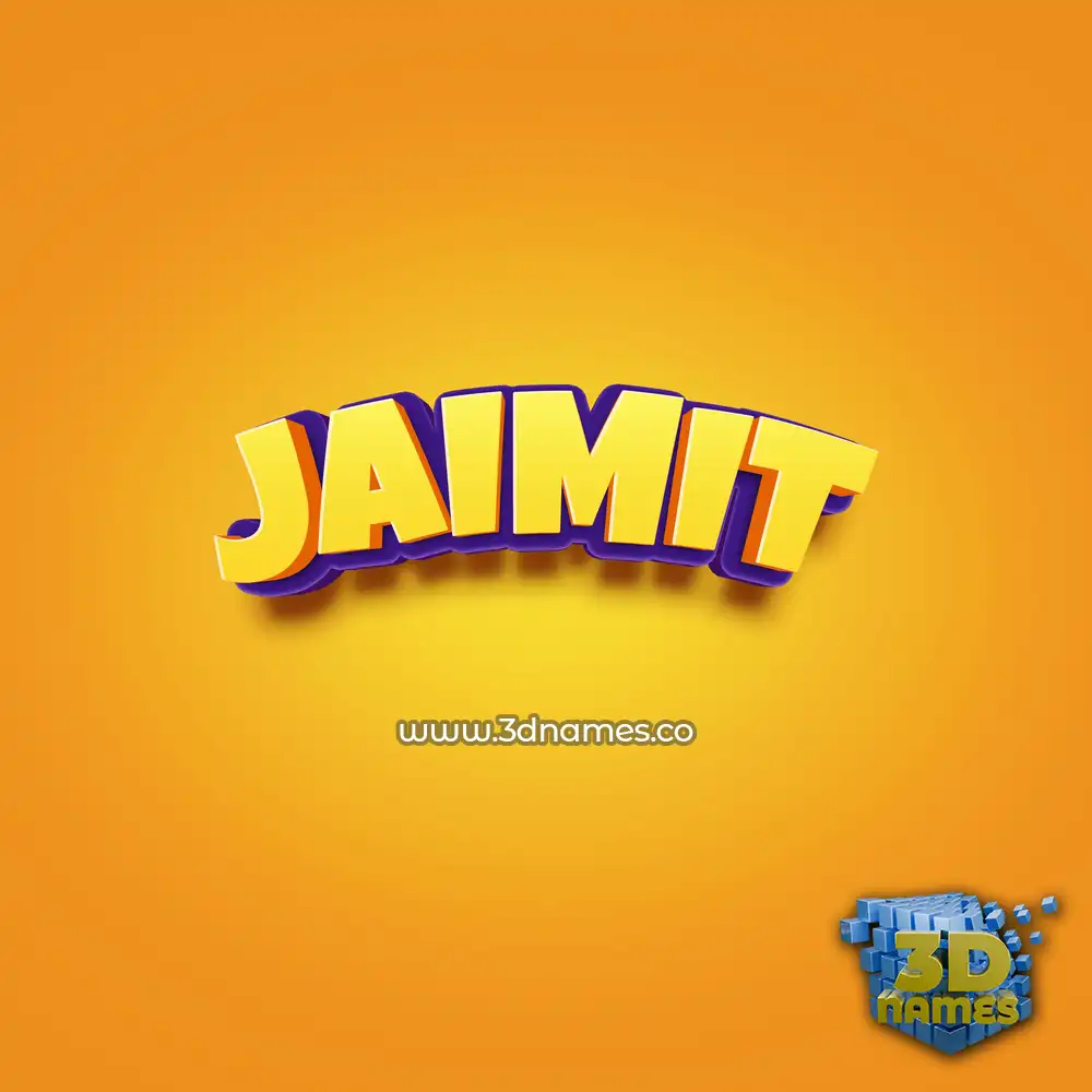 jaimit in Orange Toon style - 3D name wallpaper