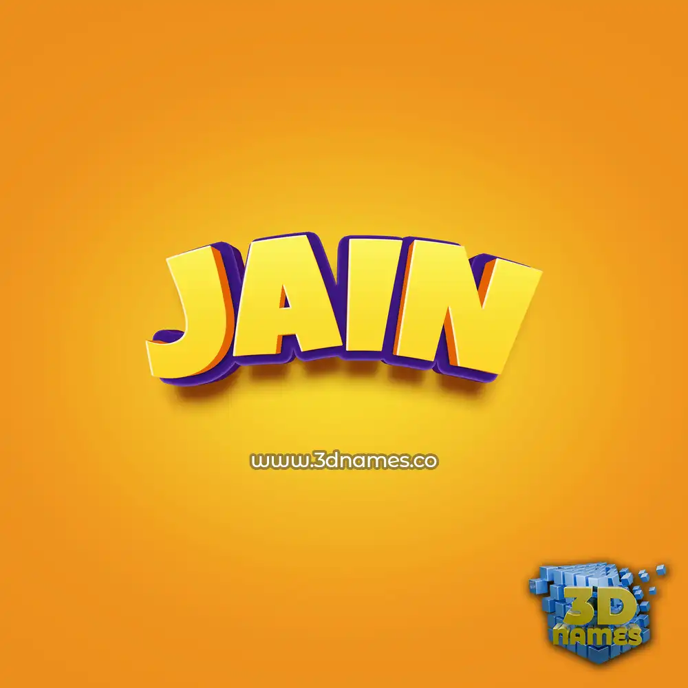 jain in Orange Toon style - 3D name wallpaper