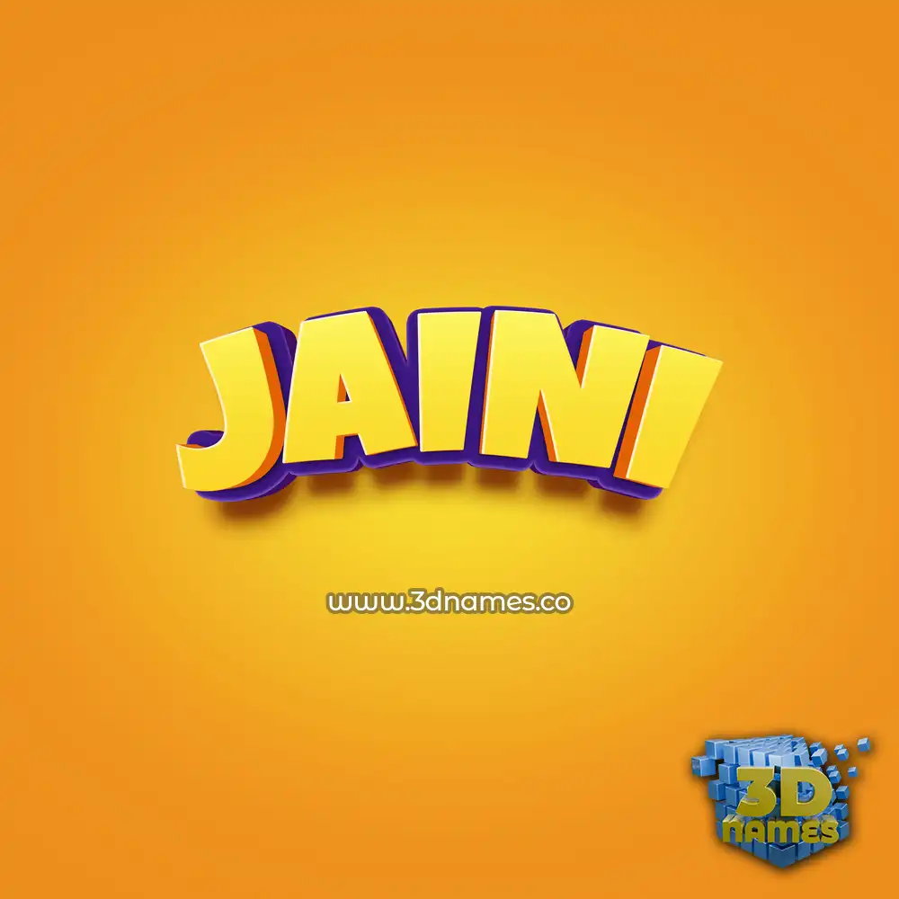 jaini in Orange Toon style - 3D name wallpaper