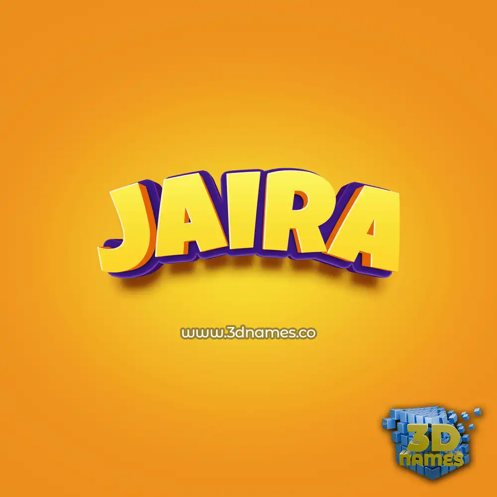 jaira in Orange Toon style - 3D name wallpaper