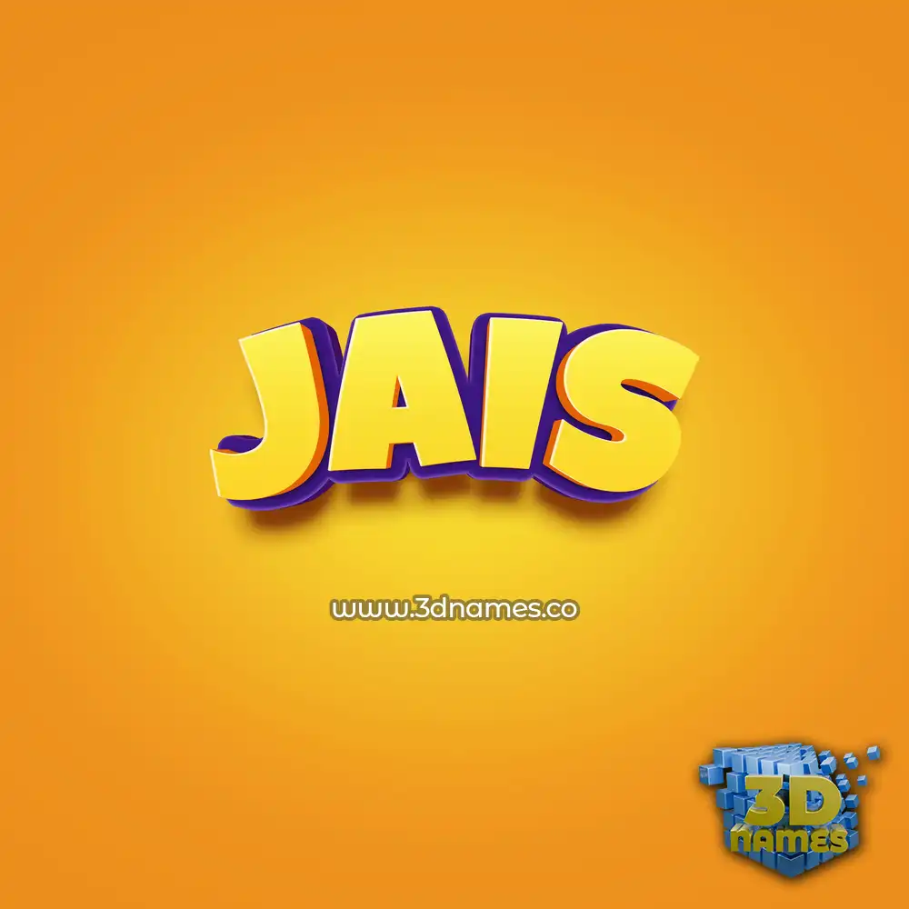 jais in Orange Toon style - 3D name wallpaper