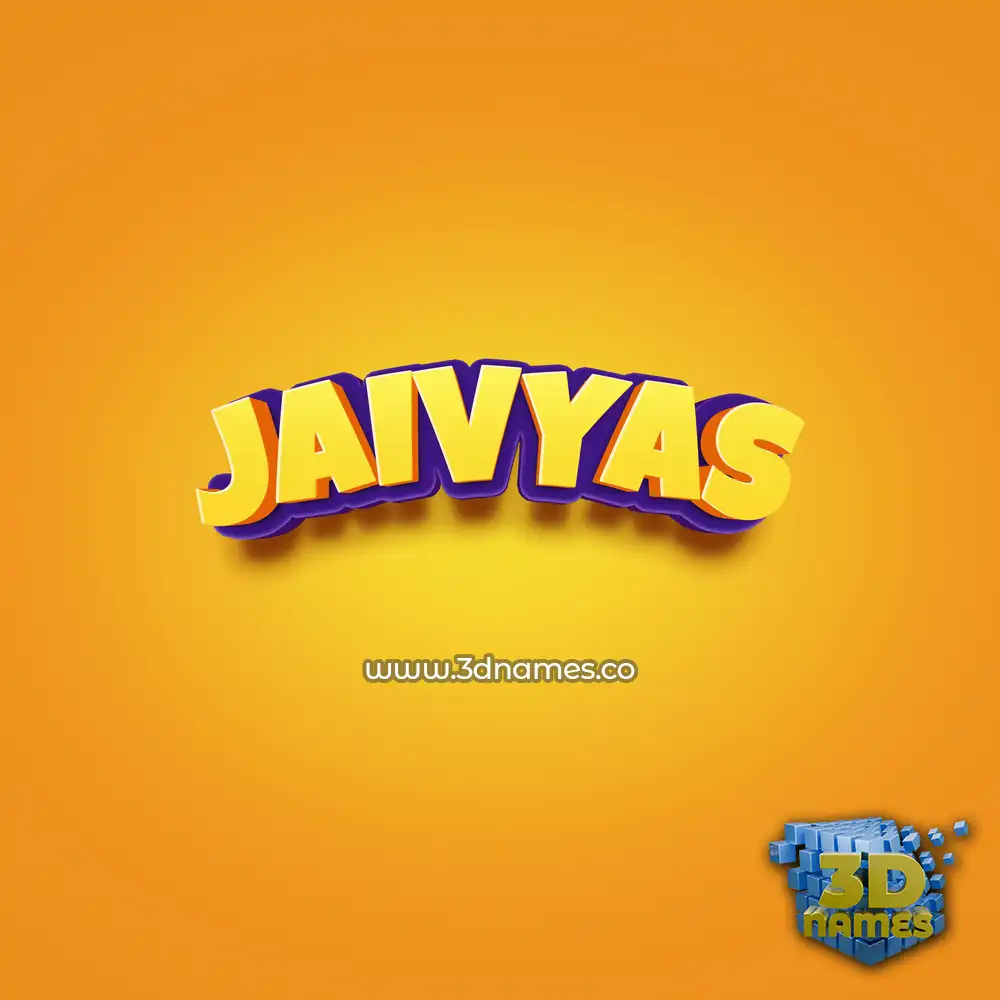 jaivyas in Orange Toon style - 3D name wallpaper