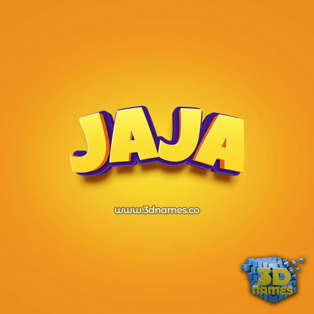 jaja in Orange Toon style - 3D name wallpaper