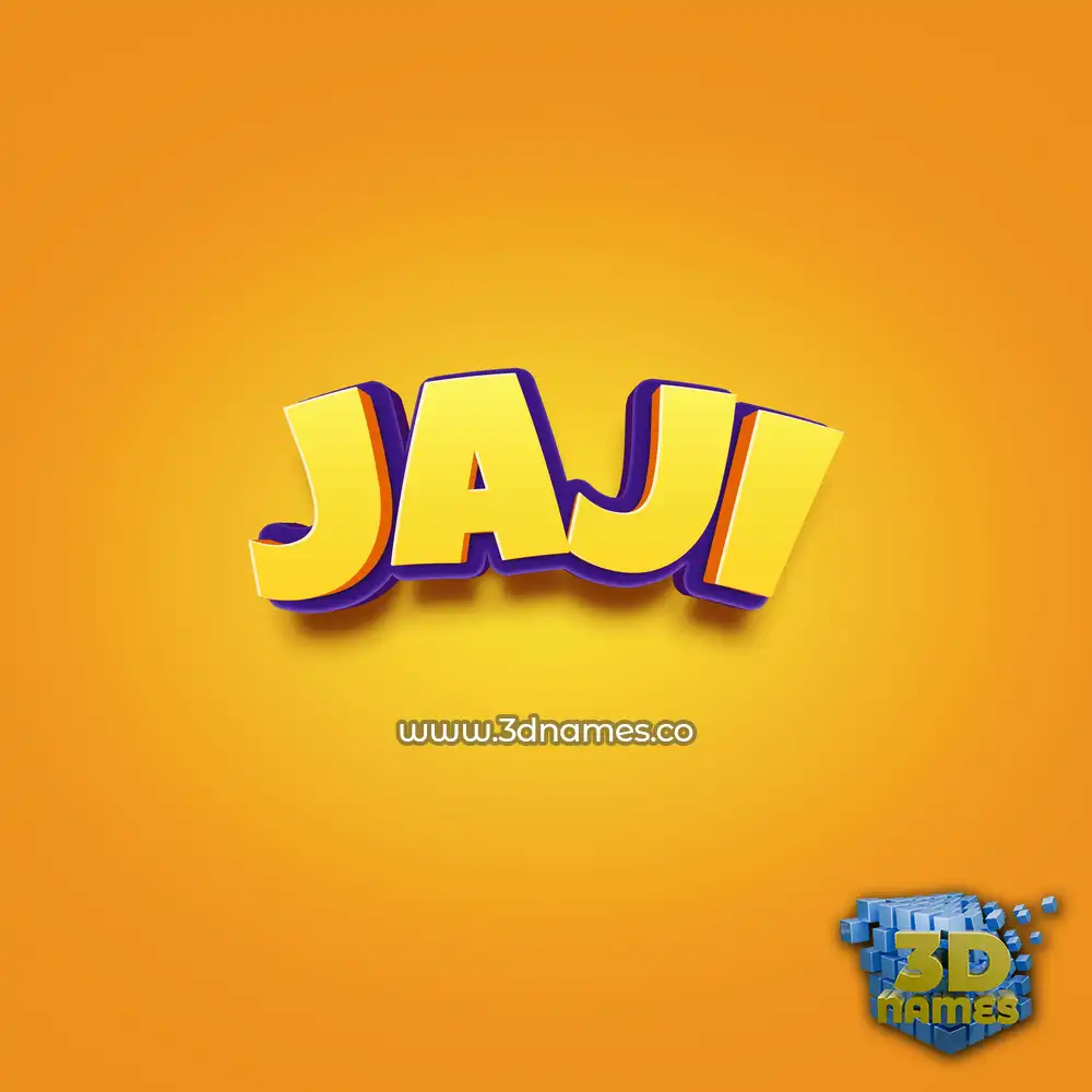 jaji in Orange Toon style - 3D name wallpaper