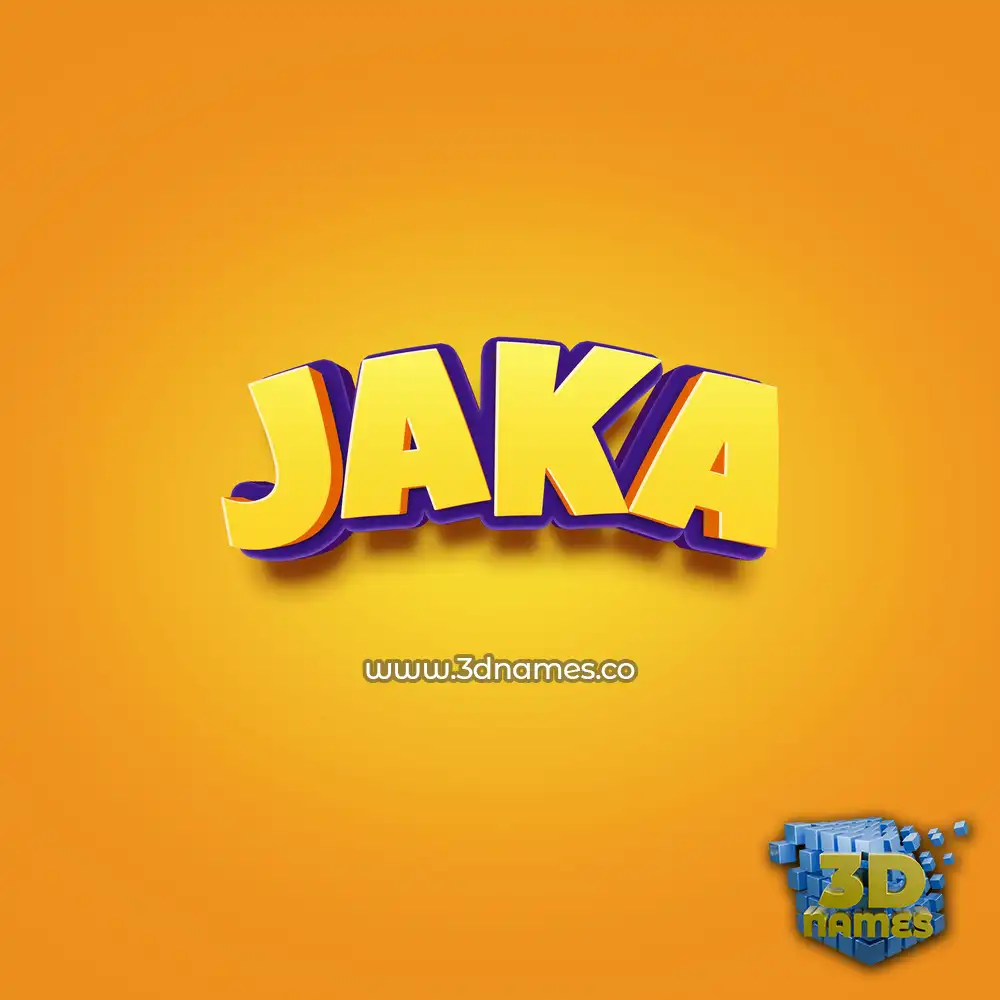jaka in Orange Toon style - 3D name wallpaper