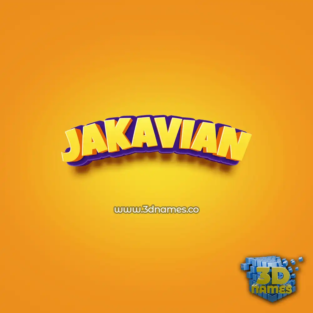 jakavian in Orange Toon style - 3D name wallpaper